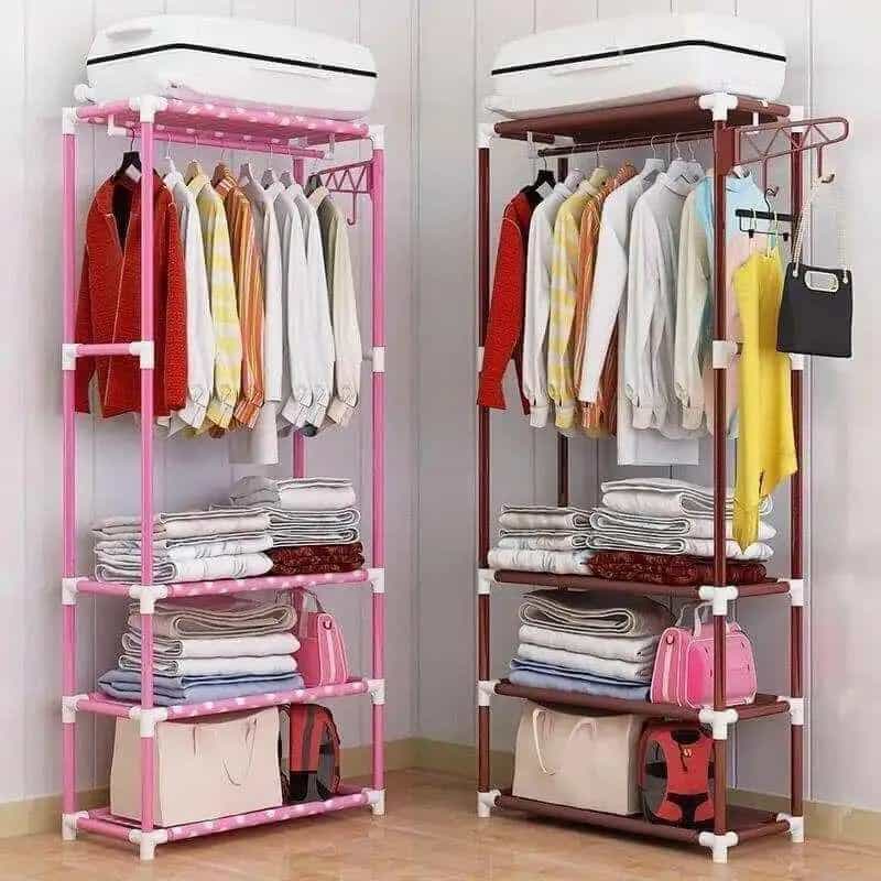 Porte-manteau et organisateur de vêtements a 3 Étagère multifonctionnel