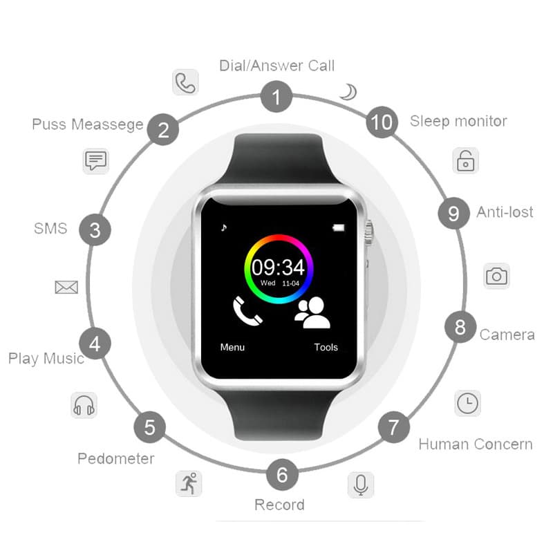 Thumbnail for ساعة ذكية تقبل شريحة Sim لإجراء وتلقي المكالمات -montre Intelligente Bluetooth Pour recevoir des appels Montre téléphone -Carte Sim