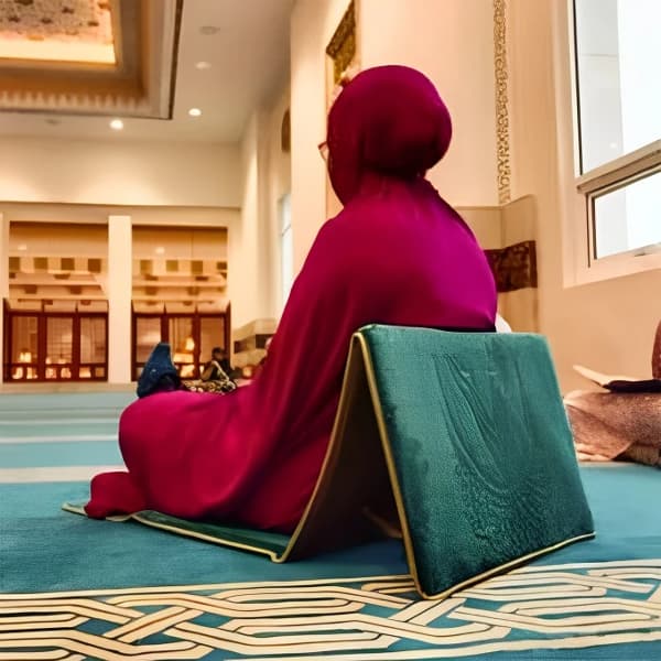 Thumbnail for سجادة صلاة قابلة للطي 2في1 بمسند ظهر مريح مع حقيبة لسهولة حملها ونقلها